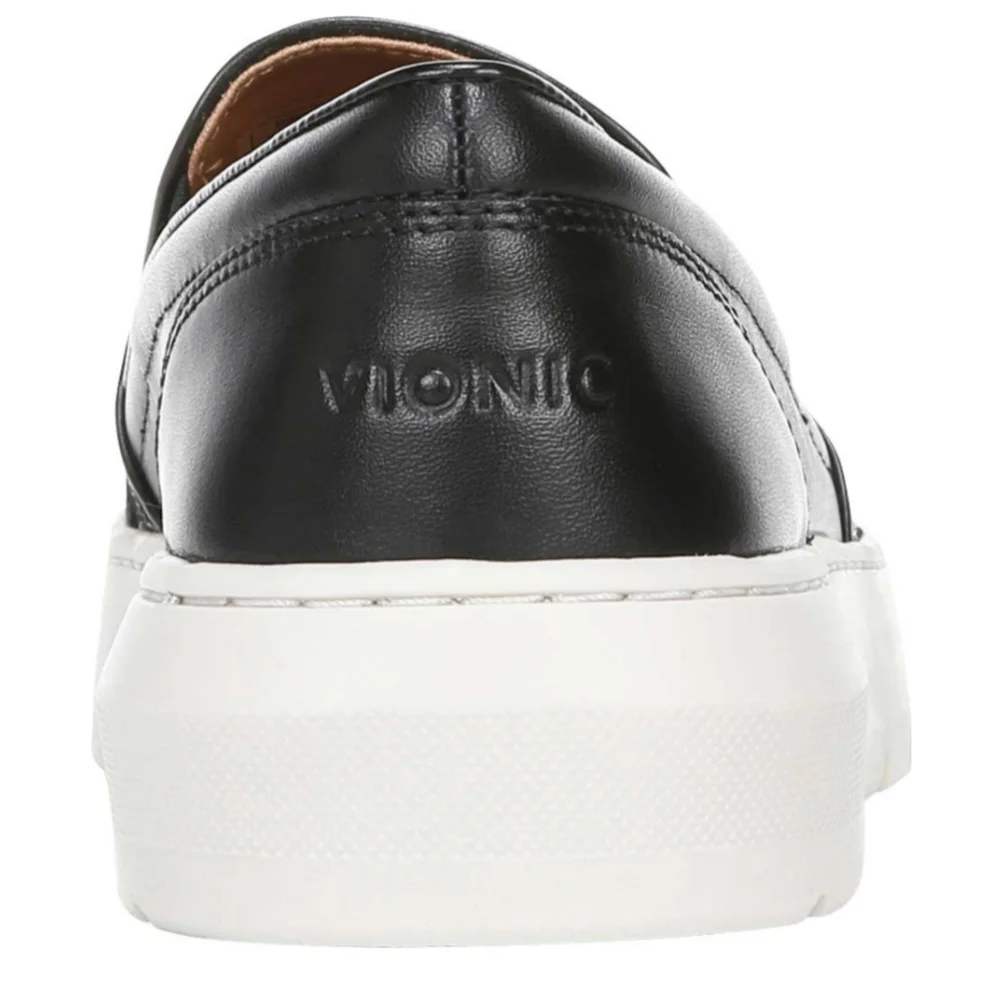 Vionic Slip-On Loafers in Black and Snakeskin Print